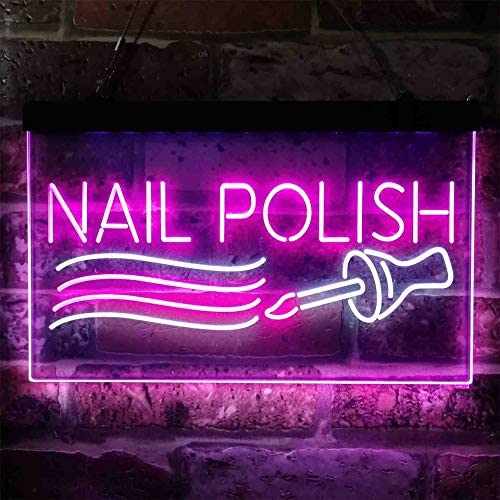 Beauty Nail Polish Dual LED Neon Light Sign